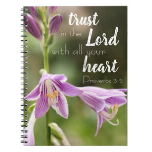 "Trust in the Lord" - Flower Photo Spiral-laptop Notitieboek
