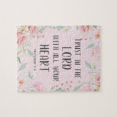 Trust in the Lord Pink Floral Scripting Legpuzzel (Horizontaal)