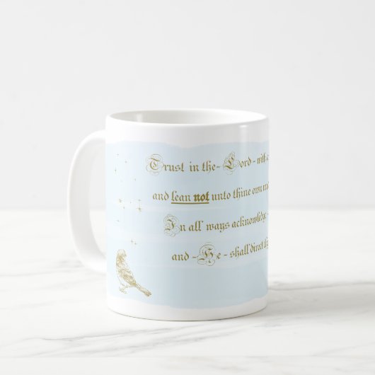 Trust in the Lord Proverbs Calligraphy Mug (Devant gauche)