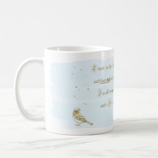 Trust in the Lord Proverbs Calligraphy Mug (Gauche)