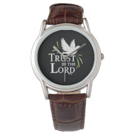 Trust in the Lord White Dove Christian Horloge