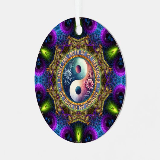 Trust Instincts Growth Compass Direction Inspire Metalen Ornament (Voorkant links)