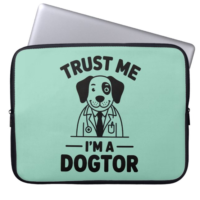 Trust Me I’m a Dogtor Laptop Sleeve (Voorkant)