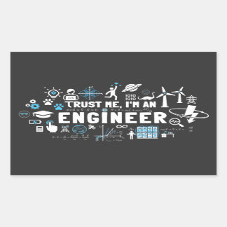 TRUST ME, I'M AN ENGINEER feat Maxwell Gleichungen Rechthoekige Sticker