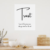 Trust Motivational Quote Wall Print (Keuken)