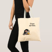 Trust No One – Funny Mouse Cartoon Tote Bag (Voorkant (product))