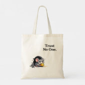 Trust No One – Funny Mouse Cartoon Tote Bag (Achterkant)
