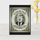 “trust Nobody” - Trump Nknote Parody 2  Kaart (Gele Bloem)