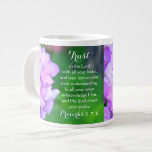 Trust Proverbs Christelijke Bijbel Floral Hydrange Extra Grote Mok
