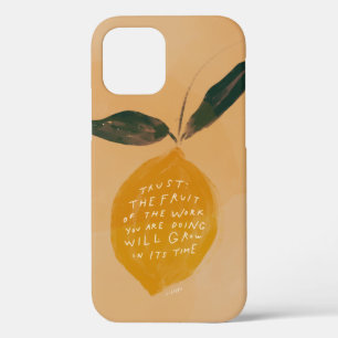 Trust quote en lemon - inspirerend geel iPhone 12 hoesje