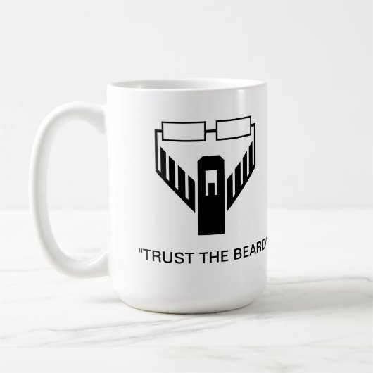 "Trust the Beard"-Logo Mok (Links)