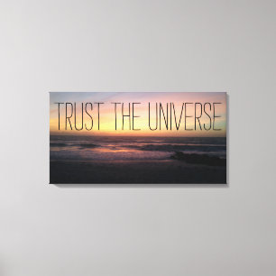 TRUST the Universe Beach Sunset Foto Canvas Afdruk