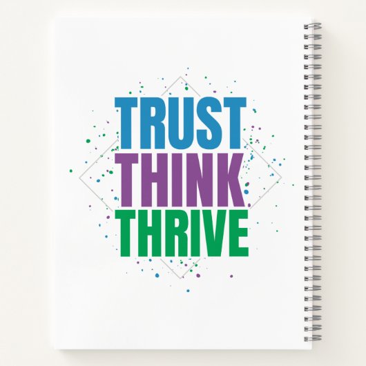 Trust Think Thrive – Motivational Quote Design Notitieboek (Achterkant)