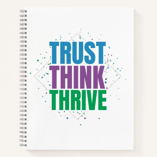 Trust Think Thrive – Motivational Quote Design Notitieboek (Voorkant)