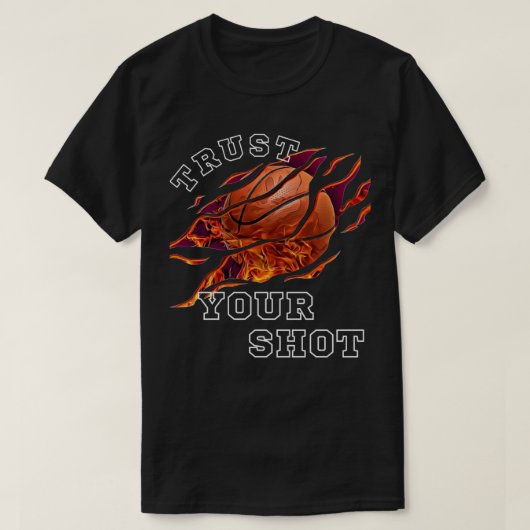 Trust Your Shot - Bold Black Basketball T-shirt (Design voorkant)