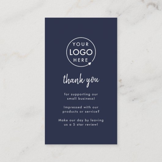 Trustpilot Review Business Dank u QR Code Navy Visitekaartje (Achterkant)