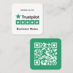 Trustpilot-Reviewen Minimale zakelijke QR-code Vierkante Visitekaartje