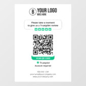 Trustpilot Reviewen QR Code Rate My Business 5 Sta Raamsticker (Vel)