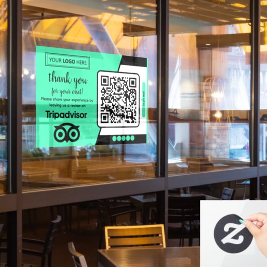 Trustpilot Reviewverzoek met Scannbare QR-code Raamsticker (Restaurant Raam)