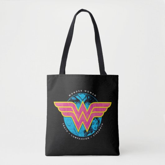 Truth Compassion Sterkte Comic Wonder Woman Logo Draagtas (Voorkant)
