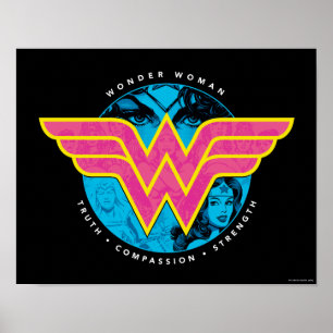 Truth Compassion Sterkte Comic Wonder Woman Logo Poster