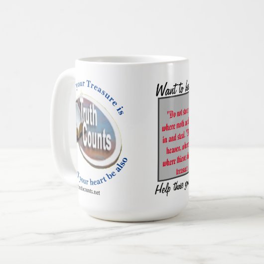 "Truth Counts" (La vérité compte) Coffee Mug (Devant gauche)