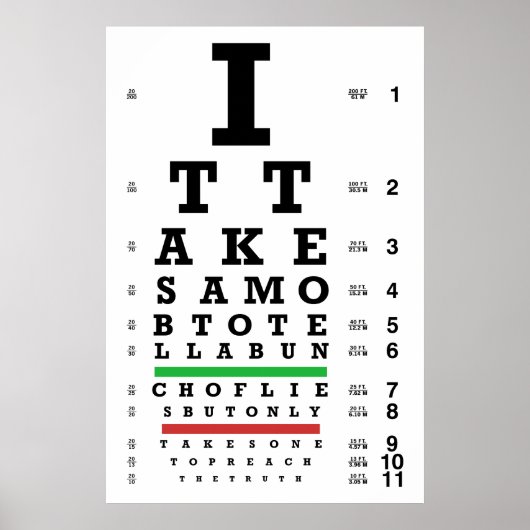 Truth Eye Chart Poster (Voorkant)