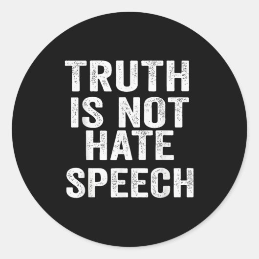 Truth Is Not Hate Speech Ronde Sticker (Voorkant)