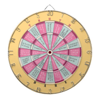 Truth of Dare (geen zoen) Pastels roze geel Dartbord