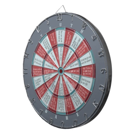 Truth of Dare (geen zoen) Slate Rust Dartbord (Voorkant Rechts)