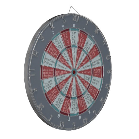Truth of Dare (geen zoen) Slate Rust Dartbord (Voorkant Links)