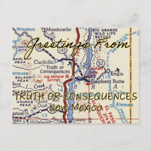 Truth or Consequence NM Vintage Briefkaart