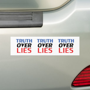 "Truth over Lies" blauw wit rood zwart - Bumpersticker