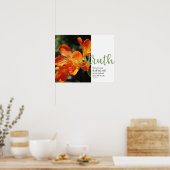 Truth Psaume 145:18 Orange Floral Poster (Cuisine)