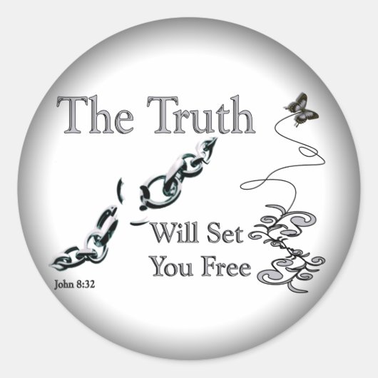 Truth Will Set You Free Ronde Sticker (Voorkant)