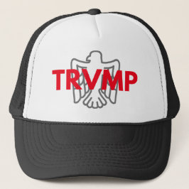 TRVMP-vrachtwagenhoed - rood met grijze adelaar Trucker Pet