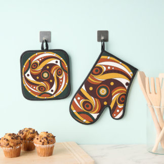 Trypilliaanse Cultuur Oude Spiraal Pot Houder & Ov Ovenwant & Pannenlap Set