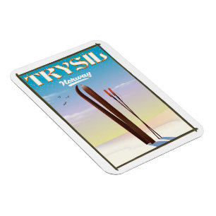 Trysil Noorwegen, Noorwegen ski reisposter Magneet