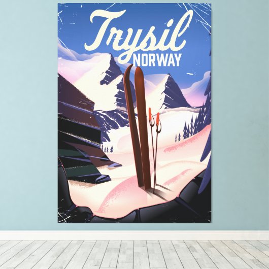 Trysil Norway ski Canvas Afdruk (Insitu (Houten vloer))