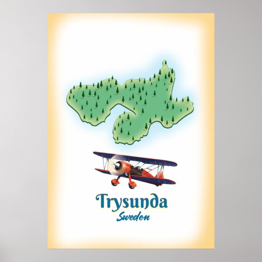 Trysunda Zweden kaart Poster (Voorkant)