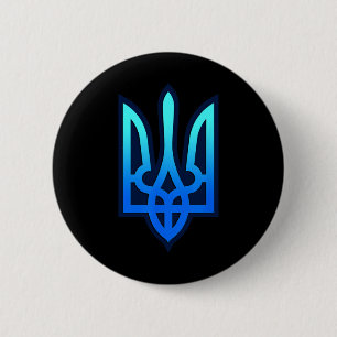 Tryzub Oekraïens Wapen Oekraïne Cadeau Ronde Button 5,7 Cm