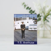 TS Arethusa, CHief P0, kapitein voor een dag Briefkaart (Staand voorkant)