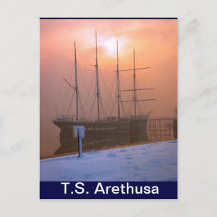 TS Arethusa, Sunset and Snow Briefkaart