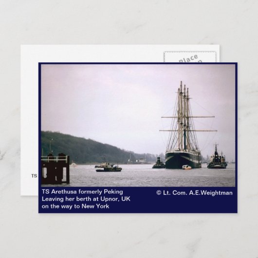 TS Arethusa voorheen Peking die haar ligplaats ver Briefkaart (Voorkant / Achterkant)