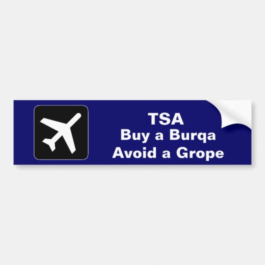 TSA Burqa Bumpersticker (Voorkant)