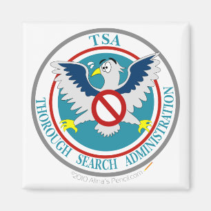 TSA Grappige Logo met Cartoon Eagle Magneet
