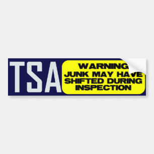TSA: JUNK KAN VERSCHILLEN HEBBEN BUMPERSTICKER