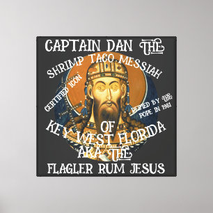 Tsaar Capt Dan Garnaal Taco Enchilada Jezus Alaska Canvas Afdruk
