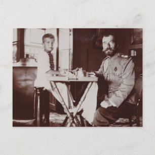 Tsaar Nicolaas van Rusland en tsarevitsj Alexis Ro Briefkaart