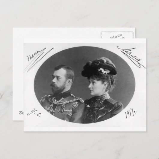 Tsaar Nicolas en Alexandra van Rusland Romanov #12 Briefkaart (Voorkant / Achterkant)